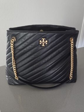 Tory Burch Black Kira Chevron Tote